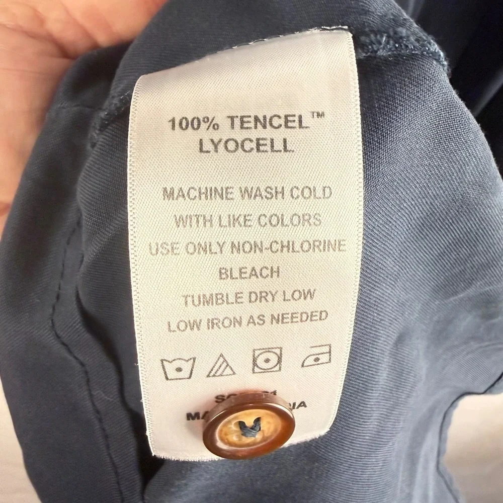 Quince Vintage Wash Button Front A-Line Mini Dress XL Pockets Casual Summer - Picture 8 of 10